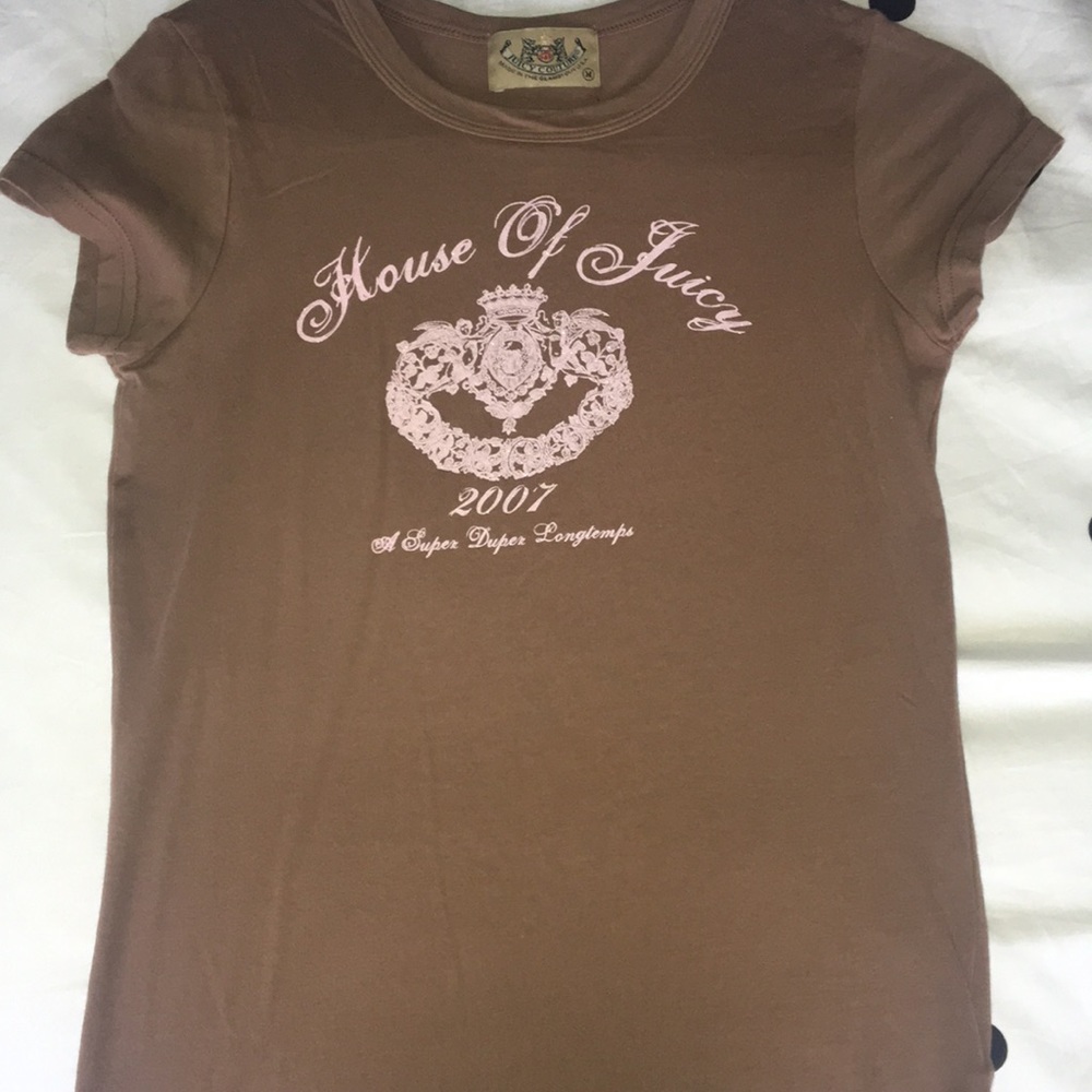 Juicy couture light brown t with light pink print